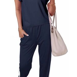 Dokotoo Women's 2 Piece Sweatsuit Colorblock Comfy Lounge Jogger Set